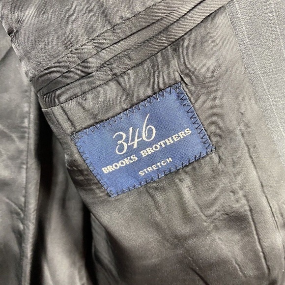 Brooks Brothers 346 Size 42 Long Wool Blazer Suit Jacket Dark Gray Pinstripe - Picture 4 of 5